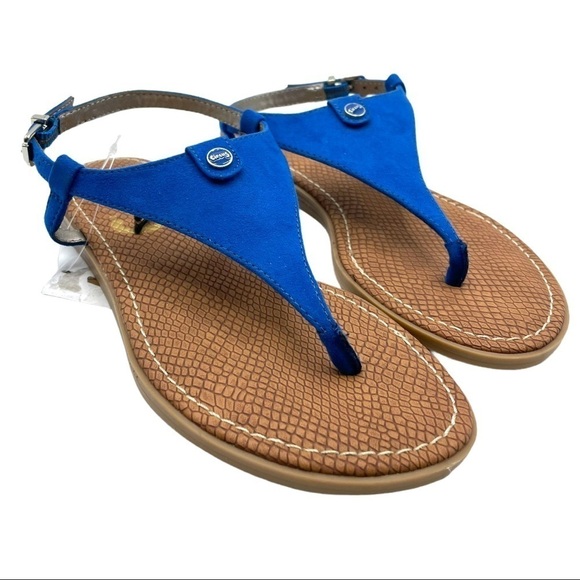 NWT Circus by Sam Edelman Cassandra Blue Thong Ankle Strap Sandals Size 5/6 - Picture 4 of 9